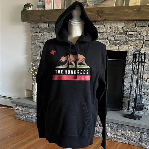 The Hundreds Black and Red Bear Hoodie - Picture 1 of 4